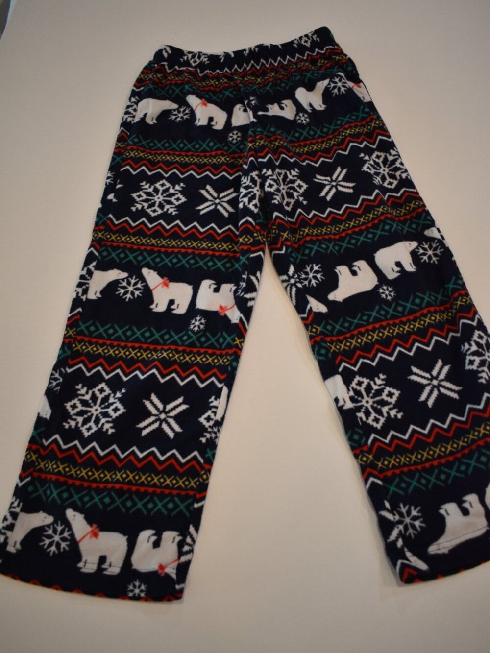 Youth Boys 10 Polar Bear Fair Isle Fleece Christmas Pajama Pants Jammies